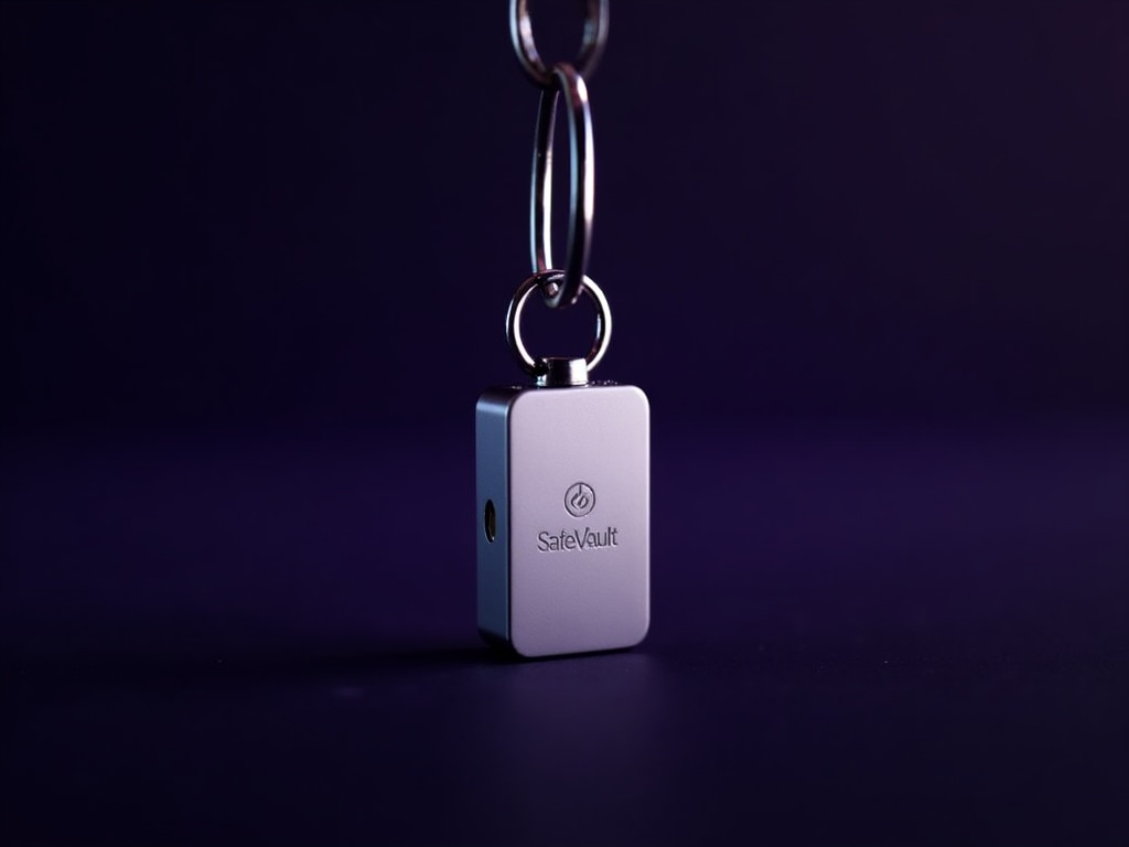 SafeVault Mini ultra-compact hardware wallet with keychain attachment